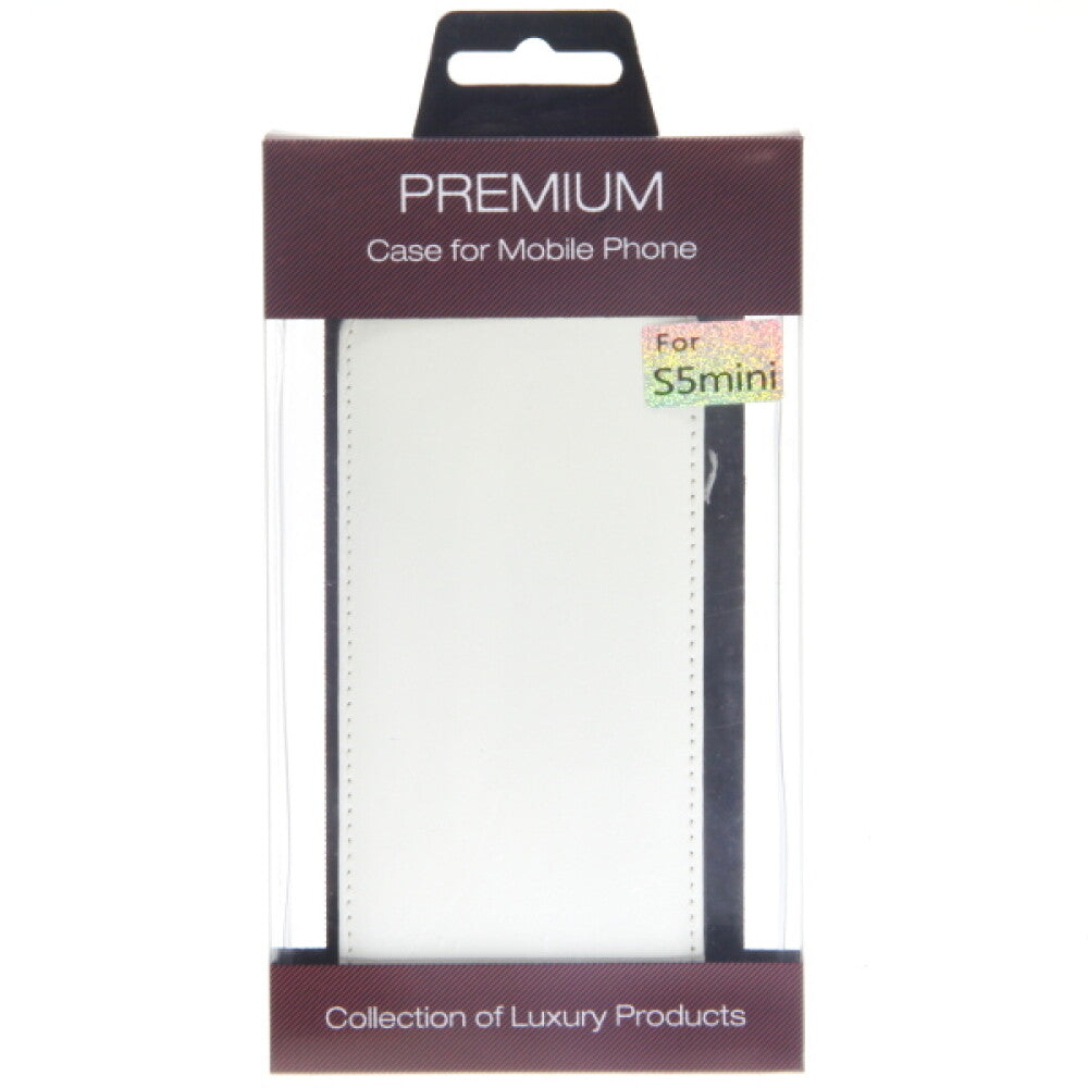 Slim Leder Flip Hülle für Galaxy S5 Mini Weiß Handy Tasche Schutz Case