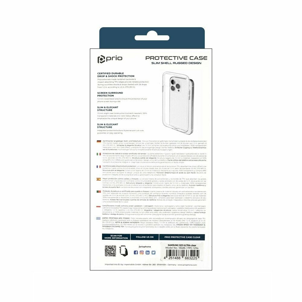 Prio Schutzhülle / Case für Samsung S23 Ultra klar