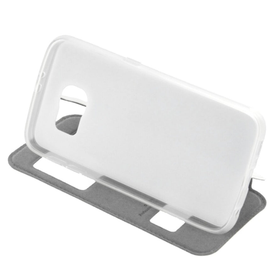 Lux Magnet Flip Handyhülle für Samsung Galaxy S6 weiß