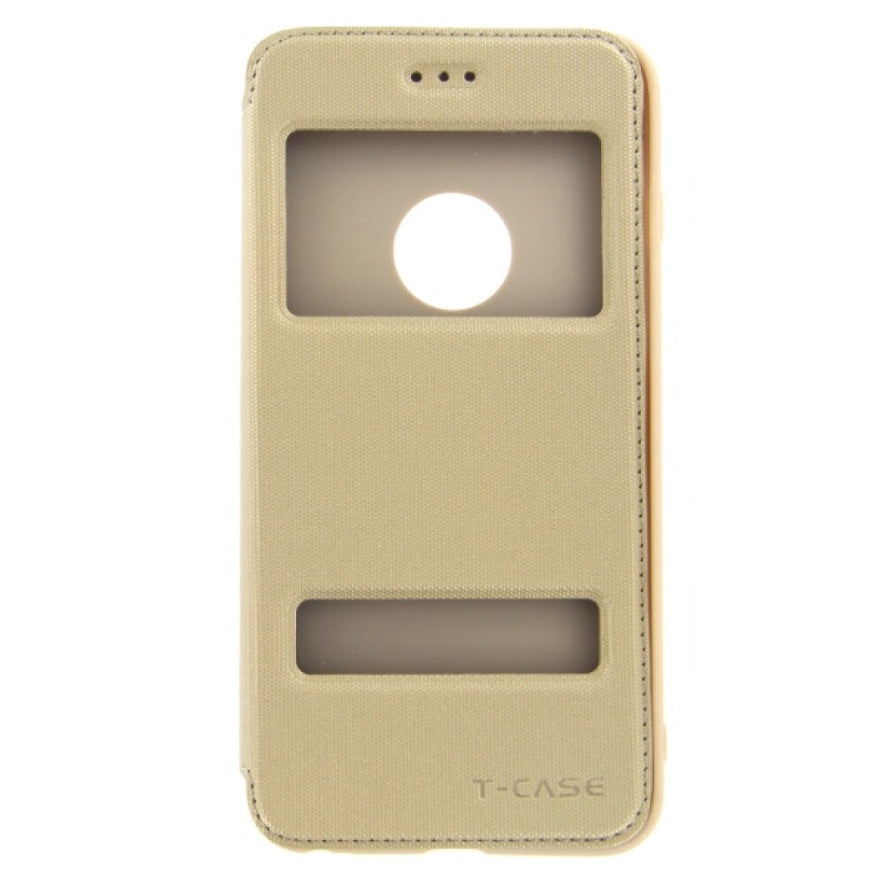 Original Magnet Flip Handyhülle für iPhone 6 / 6s Plus Gold Schutz Tasche