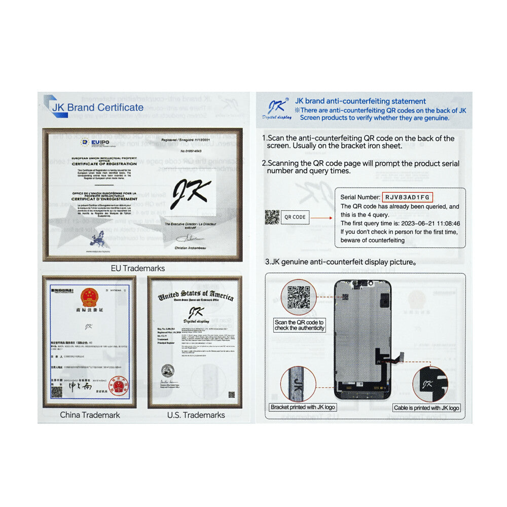 JK Soft OLED- Display für iPhone 13 (mit IC Ersatz)