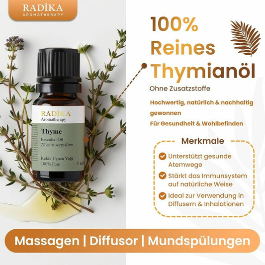 Thymianöl, ätherisches Öl, 100% Rein, BIO, natürlich, 10 ml