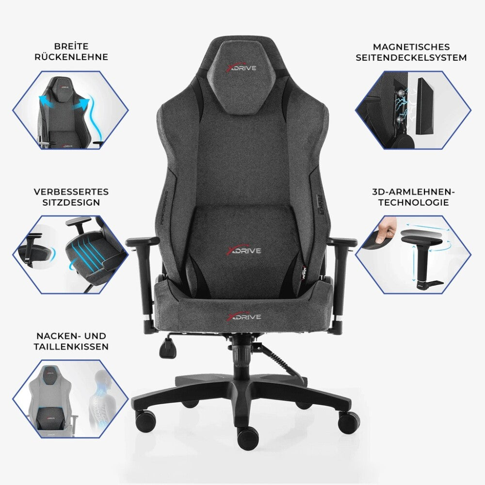 xDrive Gaming Stuhl für Profis, Ergonomischer Bürostuhl, 150 KG Tragfähigkeit