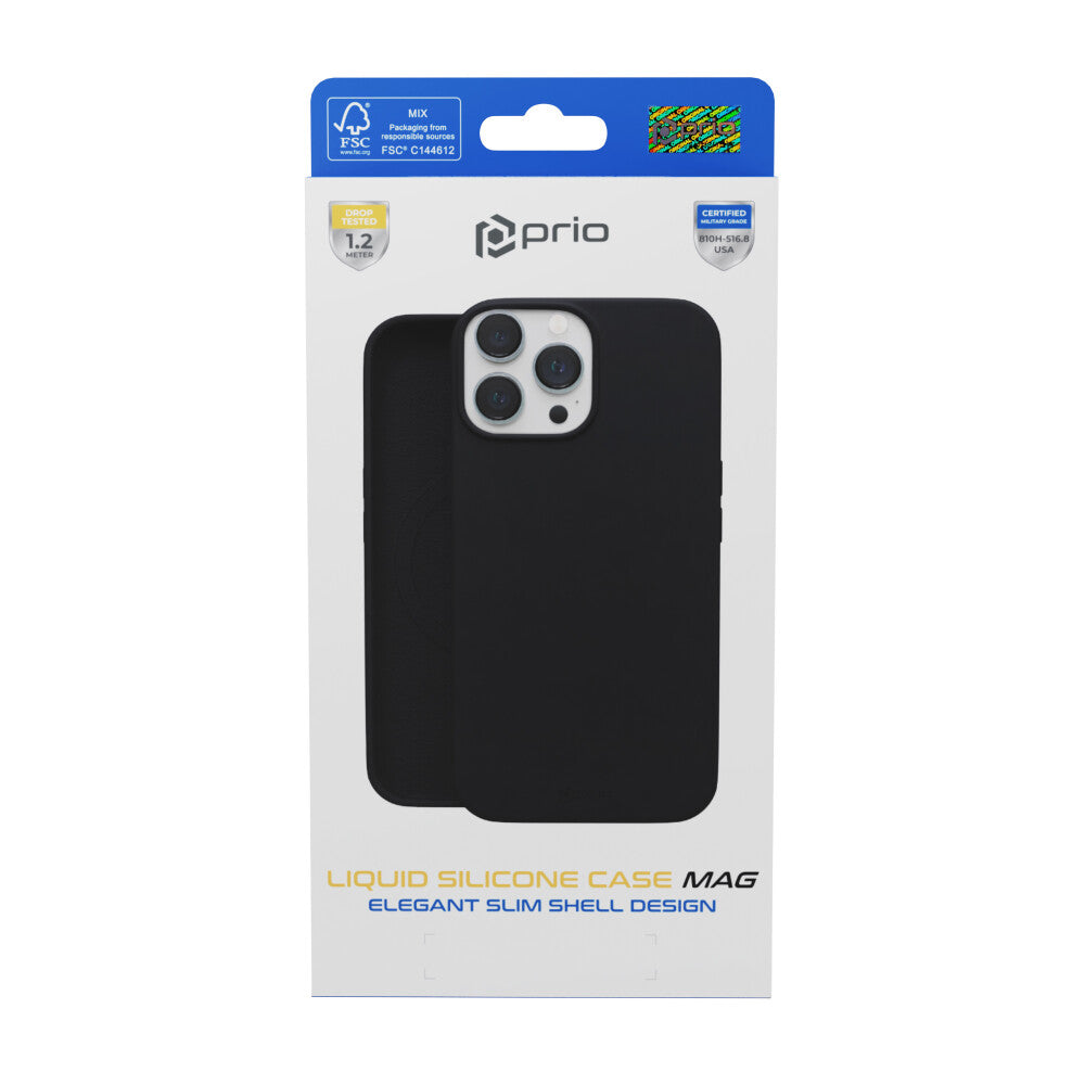 prio Liquid Silicone Case MAG für iPhone 16 Plus (6.7in) schwarz