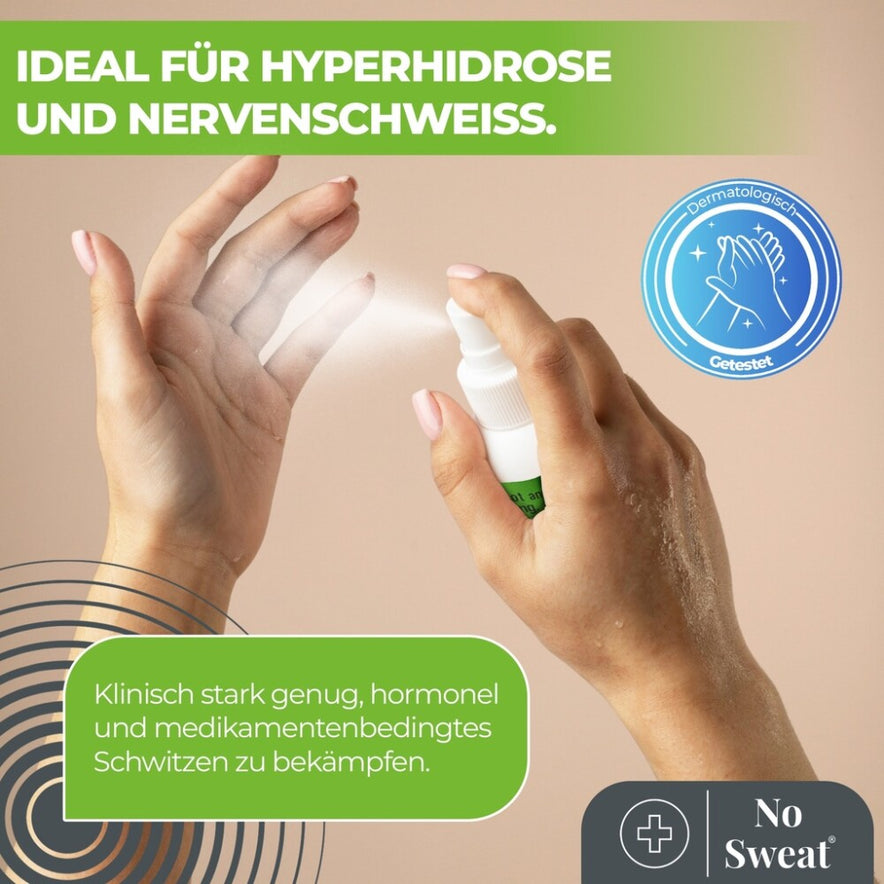 No Sweat Antitranspirant Spray 50 ml – Extra Stark, 7 Tage Schutz gegen Schwitzen x2