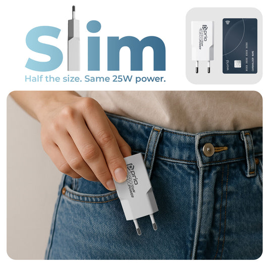 prio Ladegerät GaN POWER 25W PD PPS (USB C)+QC 3.0 (USB A) weiß