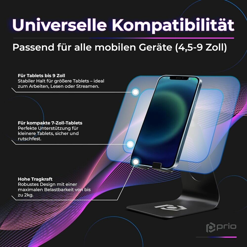 prio Metal Smartphone Halterung schwarz