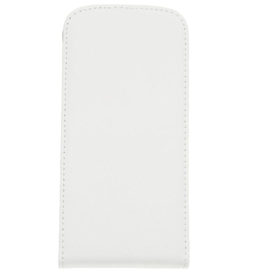 Slim Leder Flip Hülle für Galaxy S5 Mini Weiß Handy Tasche Schutz Case