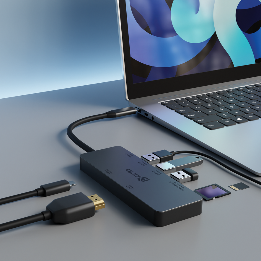 7-in-1 USB-C Hub Adapter – 4K HDMI, 87W PD, SD/TF, USB 3.0 für PC & Switch