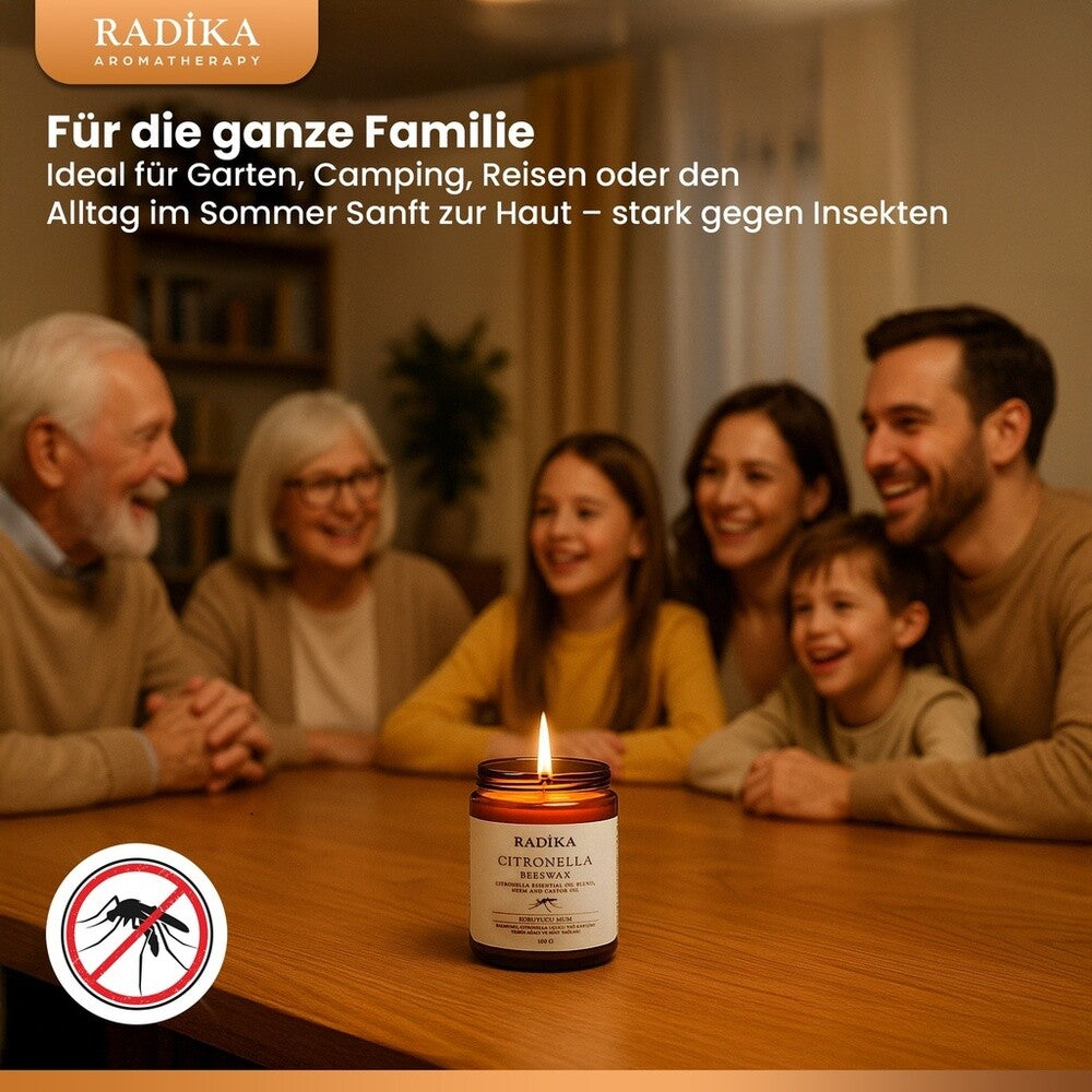 Mosquito Repellent Candle, Anti Mücken Kerze, 100% Rein, BIO, natürlich, 100 gr