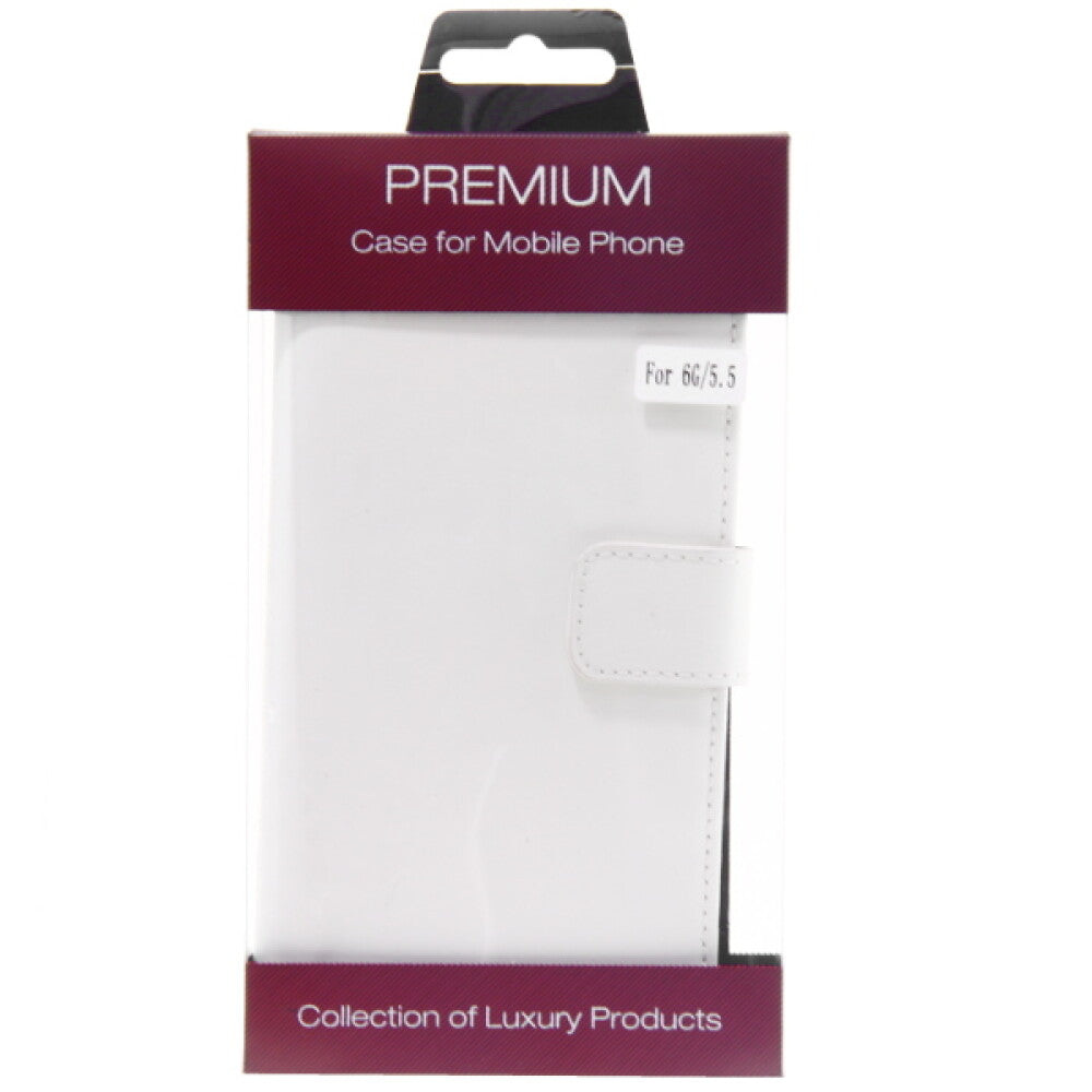 Slim Leder Handyhülle für iPhone 6 Plus Weiß 4250710556328