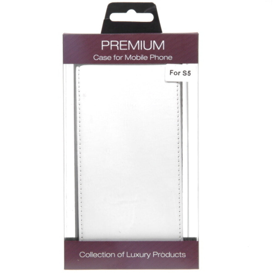 Flip Cover Handyhülle für Samsung Galaxy S5 - Weiß Schutz Case 4250710549757