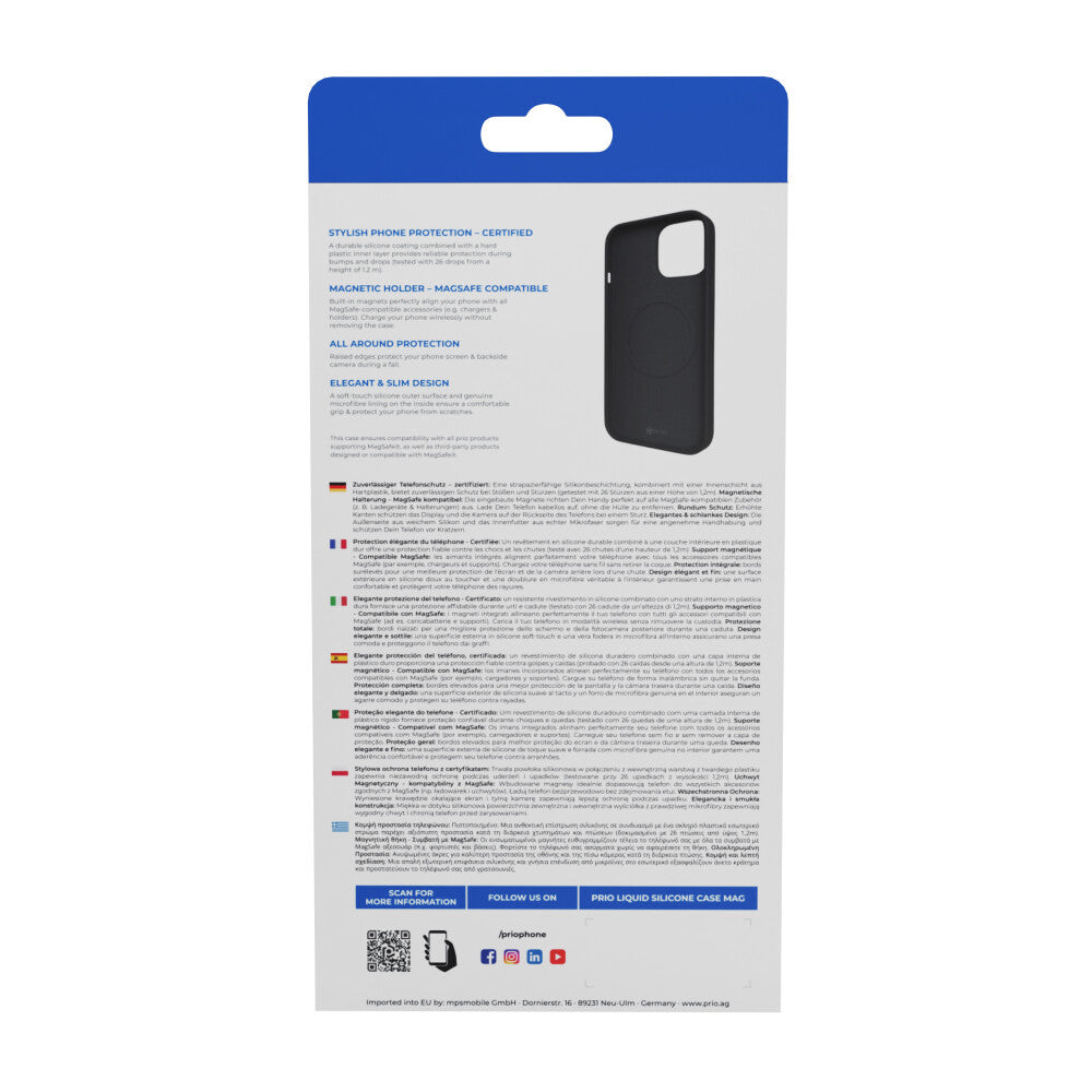 prio Liquid Silicone Case MAG für iPhone 16 Plus (6.7in) schwarz