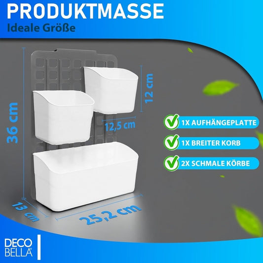 Hängende Aufbewahrungstasche, Organizer, Plastik, Weiß