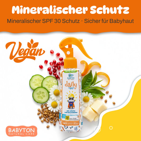 Babyton Kids Natürlicher Sonnenschutzspray für den täglichen Gebrauch LSF 30 200 ml Hauptbild