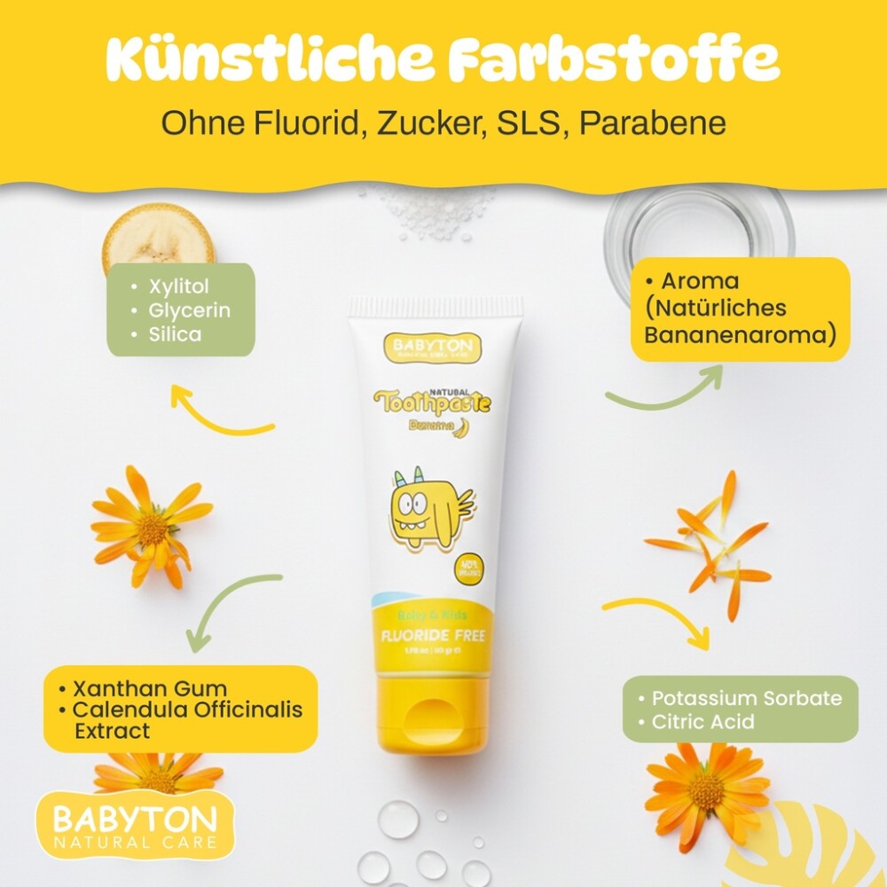 Babyton Baby- und Kinderzahnpasta, natürlich, 50 g