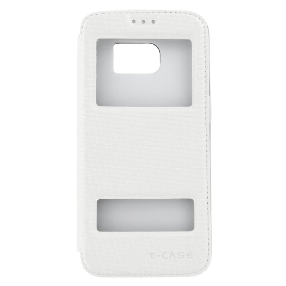 Original Magnet Flip Handyhülle für Samsung S7 Edge Weiß Schutzhülle Tasche