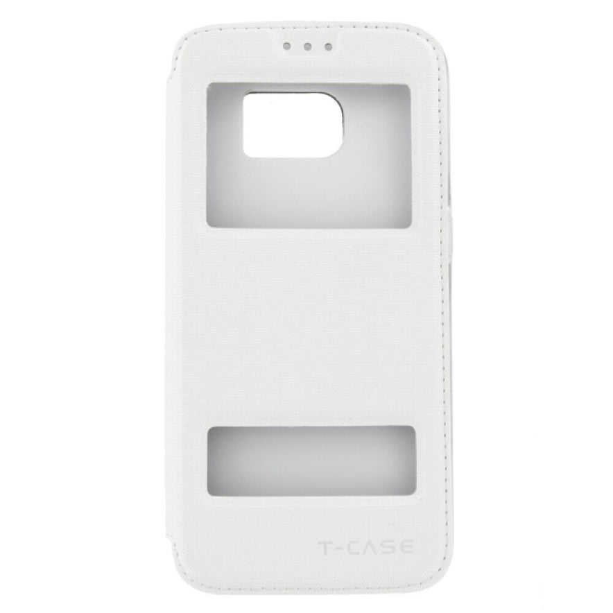 Original Magnet Flip Handyhülle für Samsung S7 Edge Weiß Schutzhülle Tasche