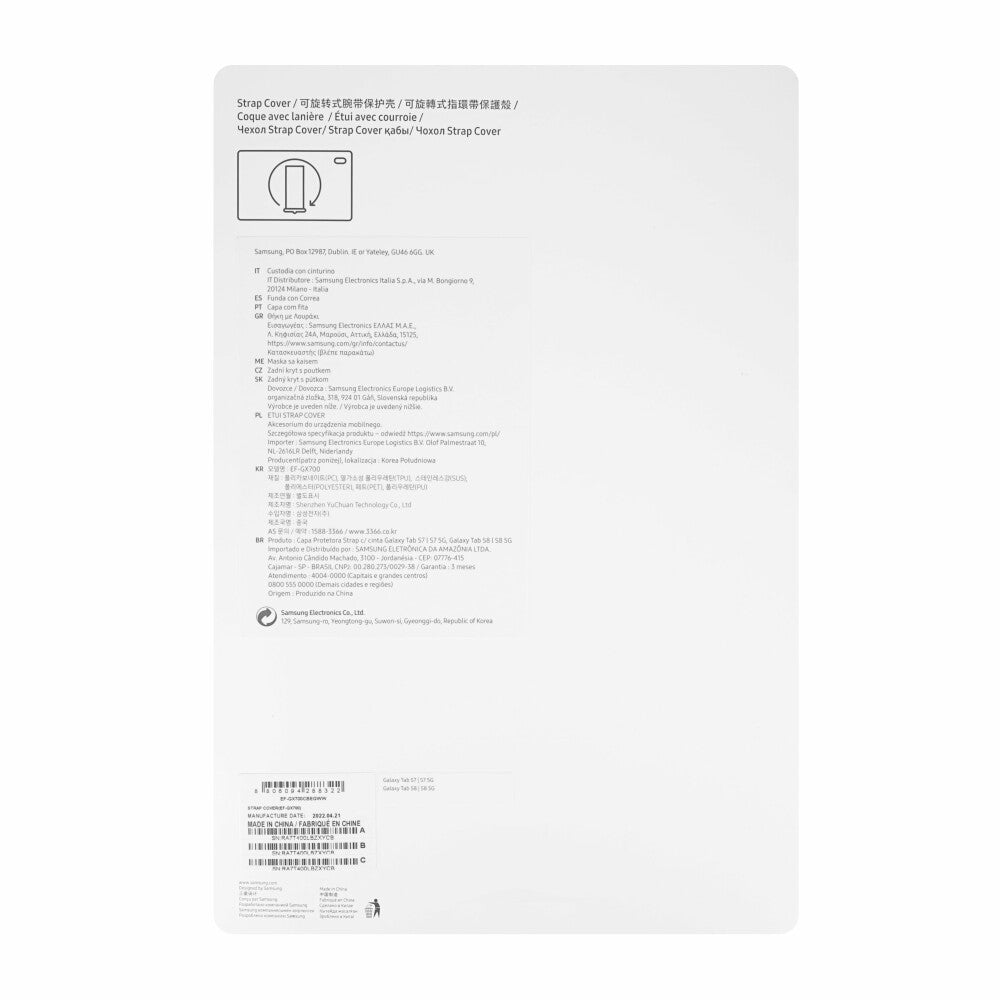 Samsung Tab S8 protective case with hand strap black EF-GX700CBEGWW