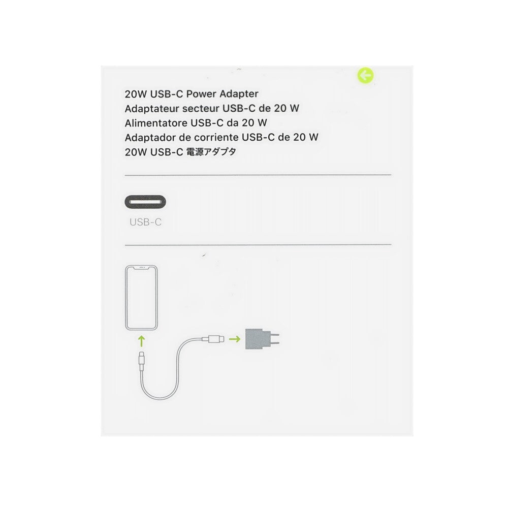 Original Apple 20W Schnellladegerät für USB-C Power Adapter Weiß MHJE3ZM/A