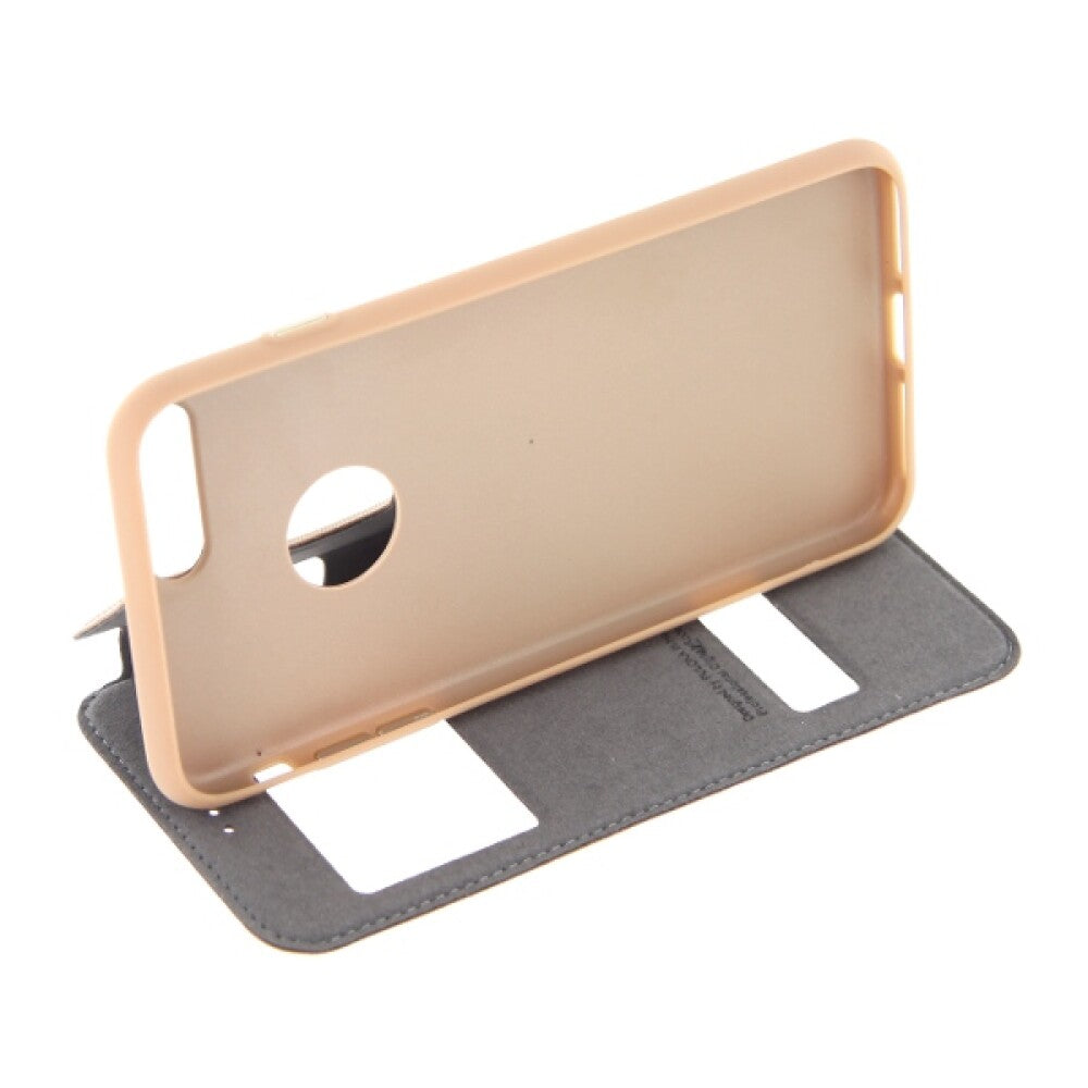 Flip Hülle Handyhülle für iPhone 7 Plus Gold Schutz Tasche