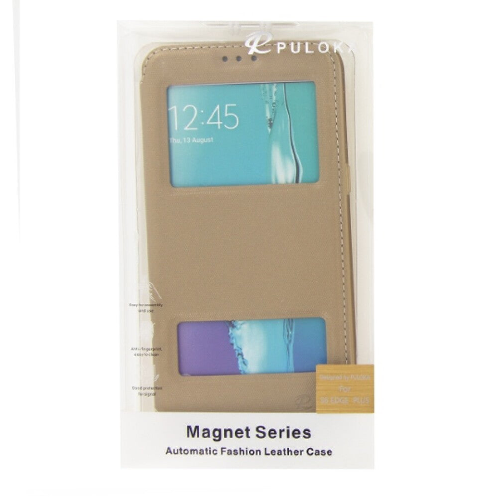 Flip Case Handyhülle für Samsung Galaxy S6 Edge Plus Gold