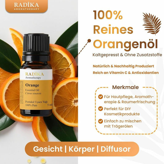 Orangenöl, ätherisches Öl, 100% Rein, BIO, natürlich, 10 ml