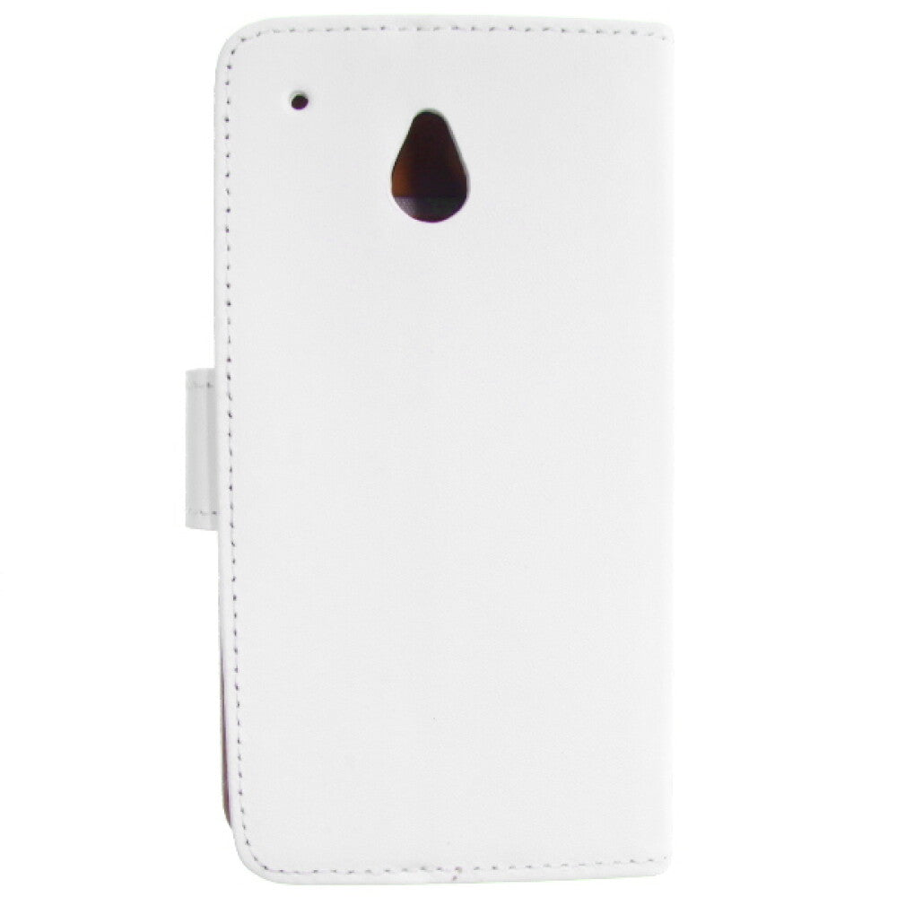 Leder Handyhülle für HTC M4 Mini Weiß Schutzhülle 4250710542512