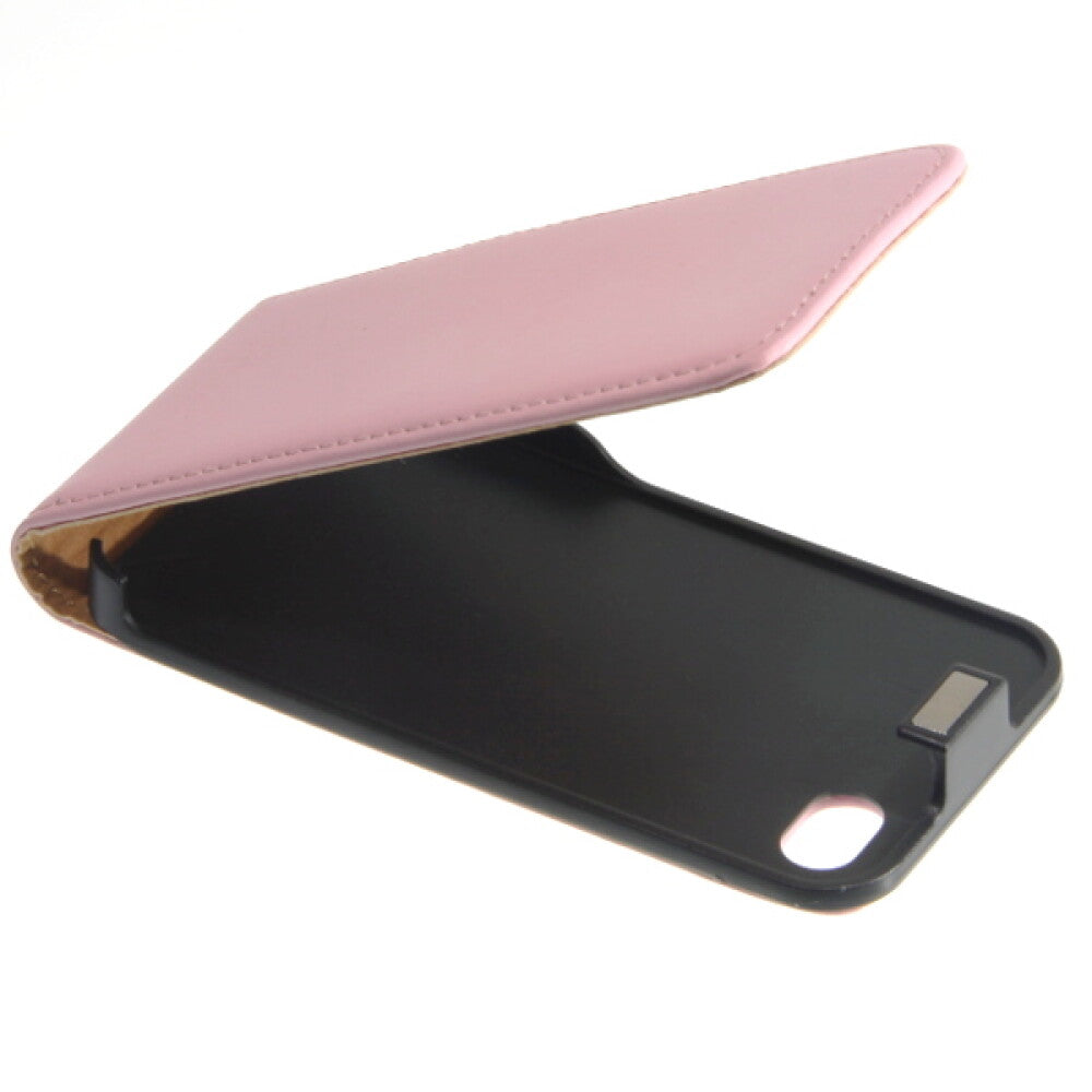 Slim Leder Flip Hülle für iPhone 4 4s Rosa Handy Tasche Schutz