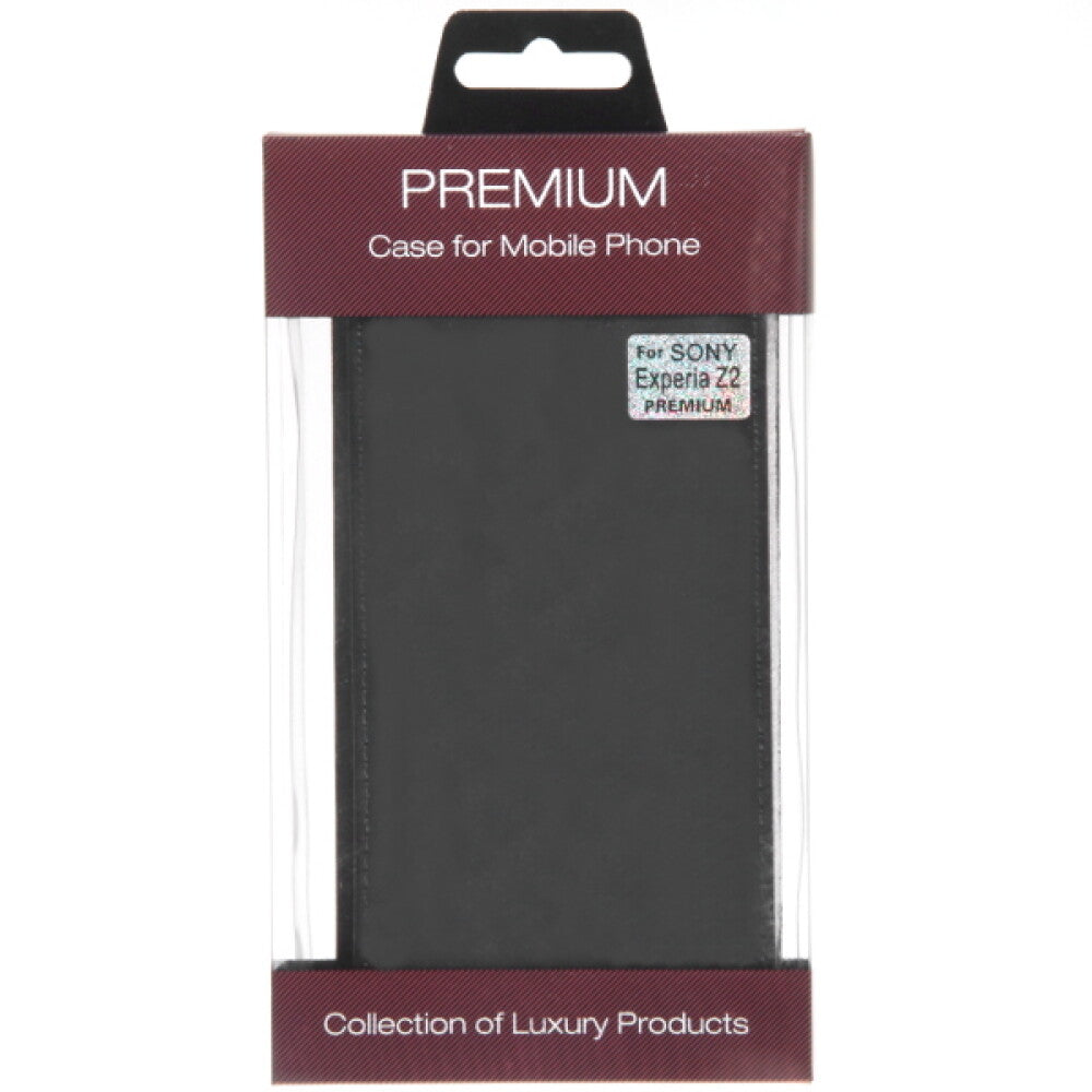 Slim Leder Flip Handyhülle für Sony Z2 Schwarz 4250710552825