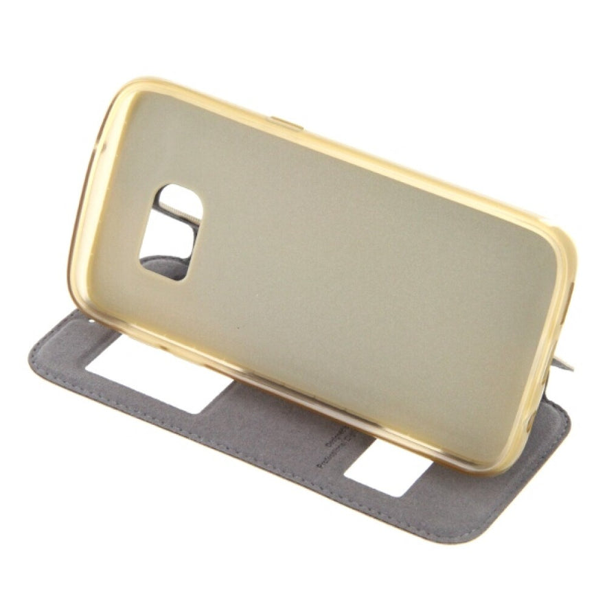 Lux Magnet Flip Handyhülle für Samsung Galaxy S7 Gold