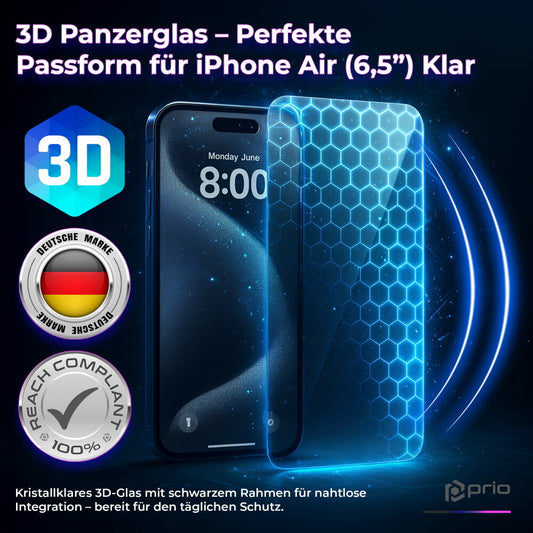 prio Shock Proof Tempered Glass für iPhone 17 Air (6,5 Zoll) klar