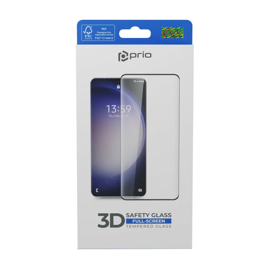 Prio 3D Displayschutzfolie aus gehärtetem Glas für Samsung S24, schwarz