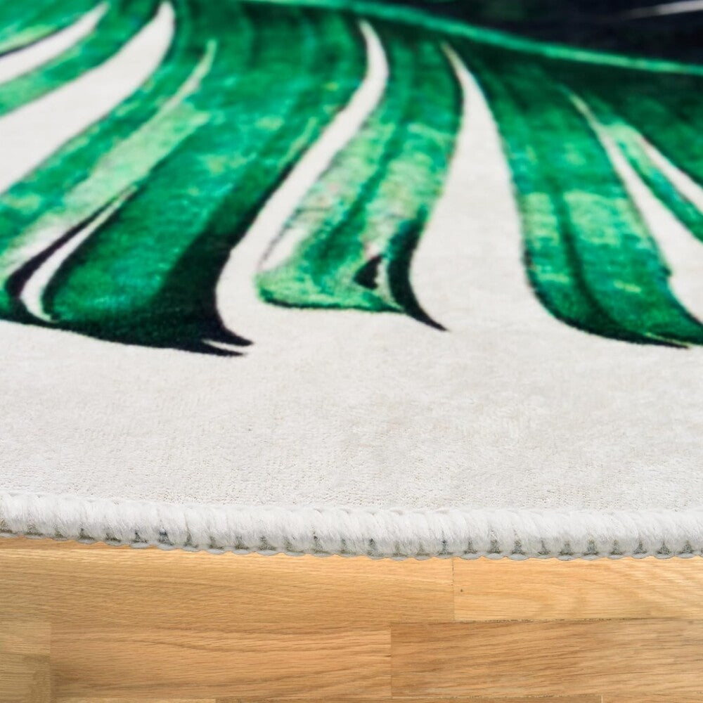 miqna Ovales Badezimmerteppich- Set mit Feder-Motiv 60x100 cm und 50x60 cm