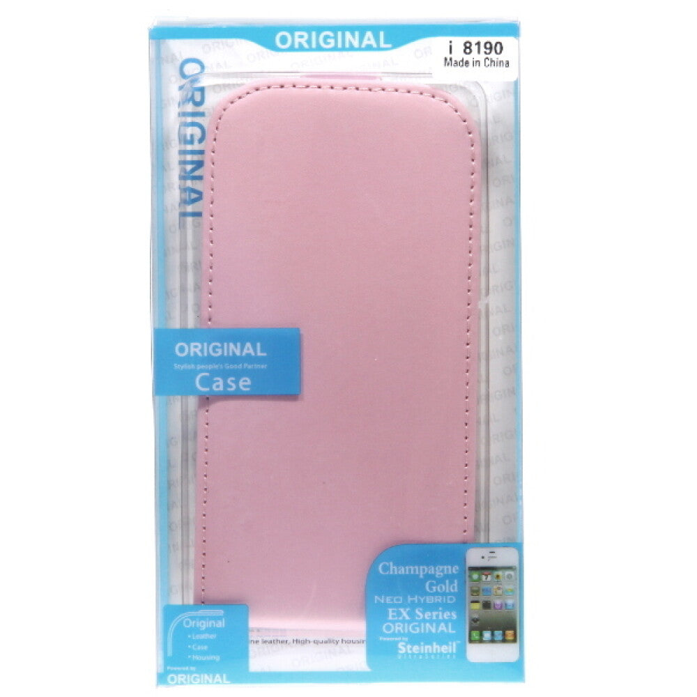Slim Leder Flip Handyhülle für Galaxy S3 Mini Pink Schutz Case 8809263805252