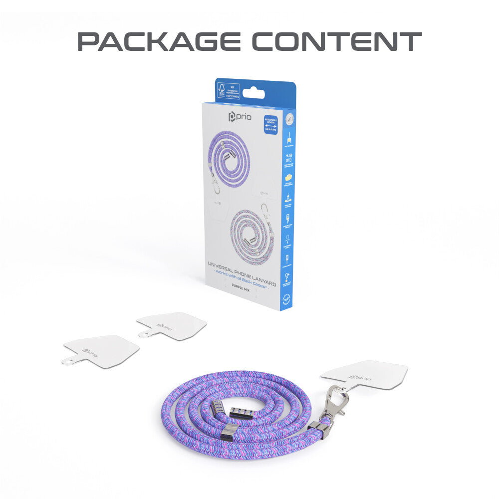 prio Universelles Handy-Umhängeband 0,7m lila-mix