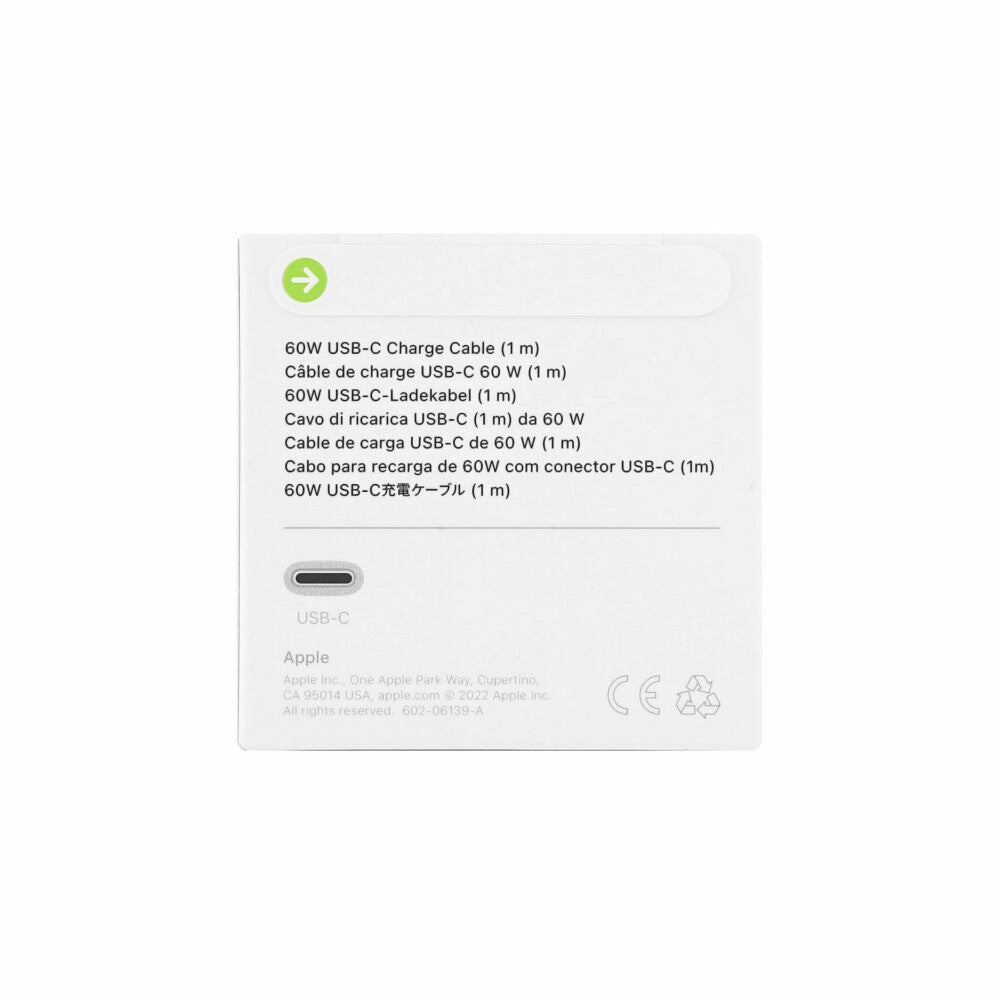 Original Apple 60W USB-C Gewebtes Ladekabel, 1 m, Weiß MQKJ3ZM/A