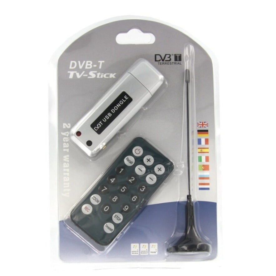 USB DVB-T Empfänger mit 28 dB Antenne für TV-Empfang