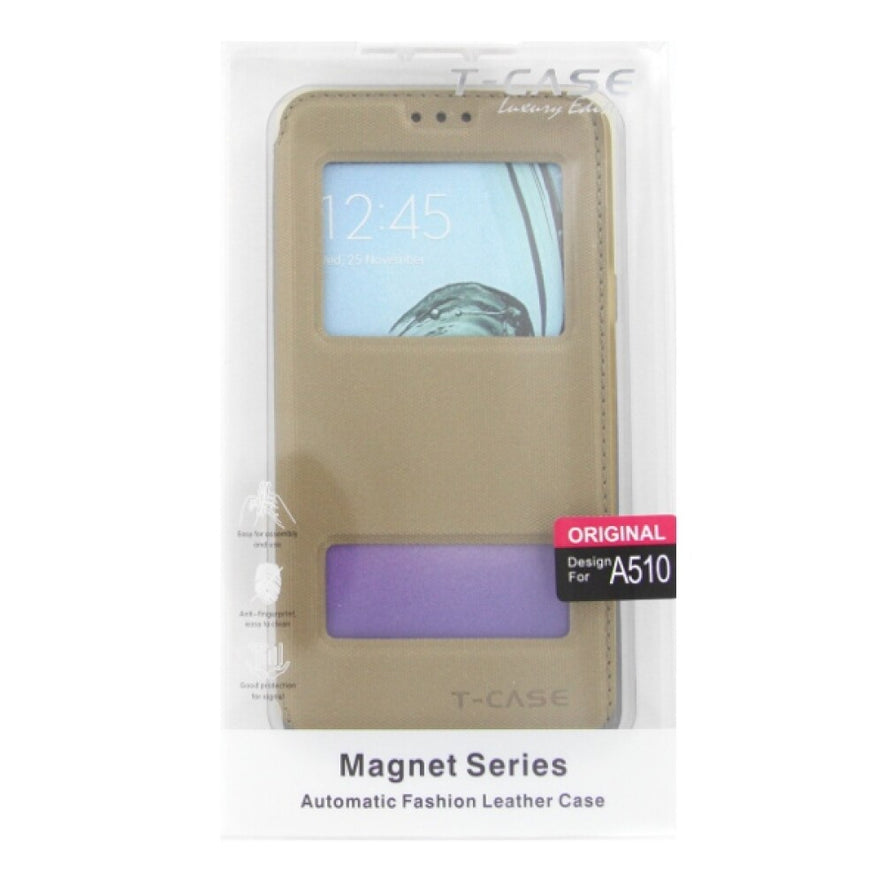 Magnet Flip Handyhülle für Samsung A5 2016 Gold