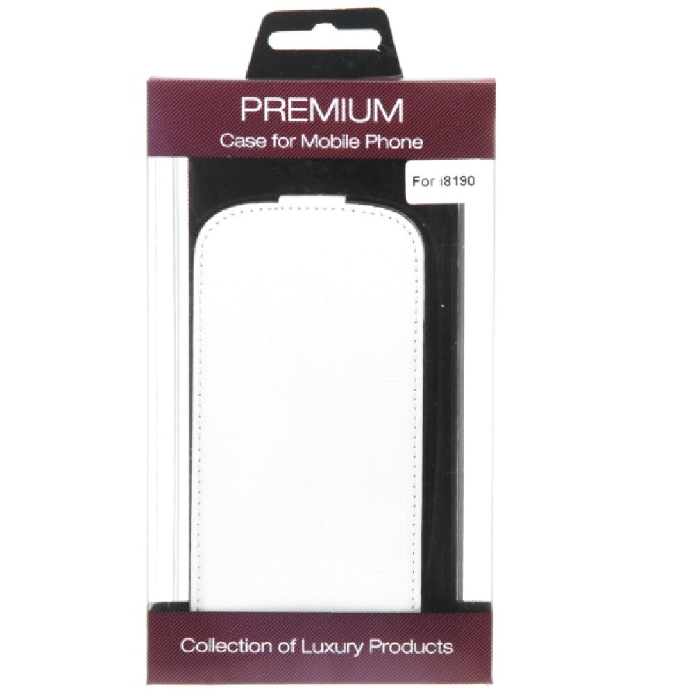 Slim Leder Flip Hülle Handyhülle für Galaxy S3 mini weiß 4250710515691