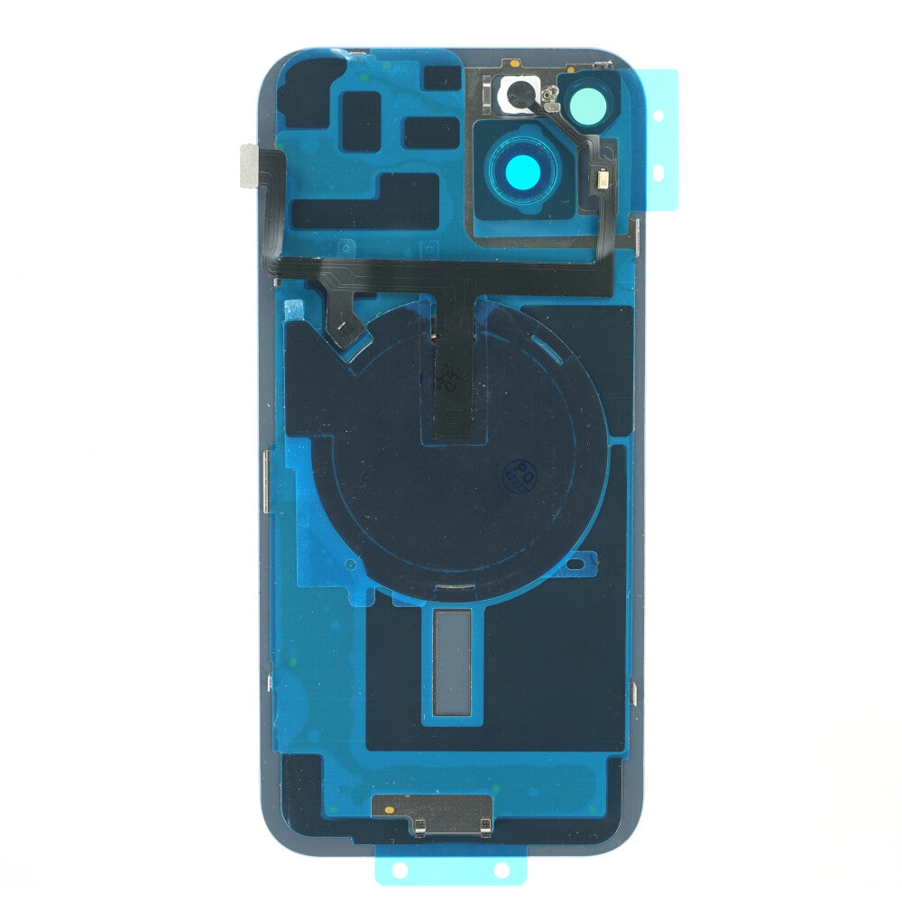Rückglas + Camera Lens + Metallplatte + MagSafe + Wireless Charger Chip + Blitzlicht für iPhone 14 plus blau (ohne Logo)