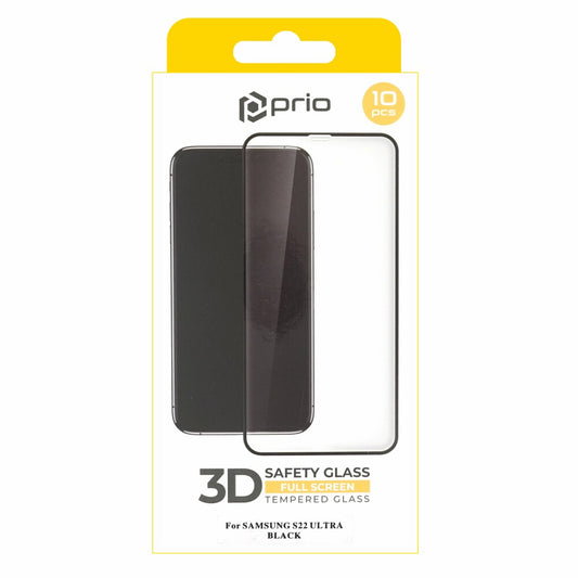 prio 10x 3D Displayschutzglas für Samsung S22 Ultra schwarz