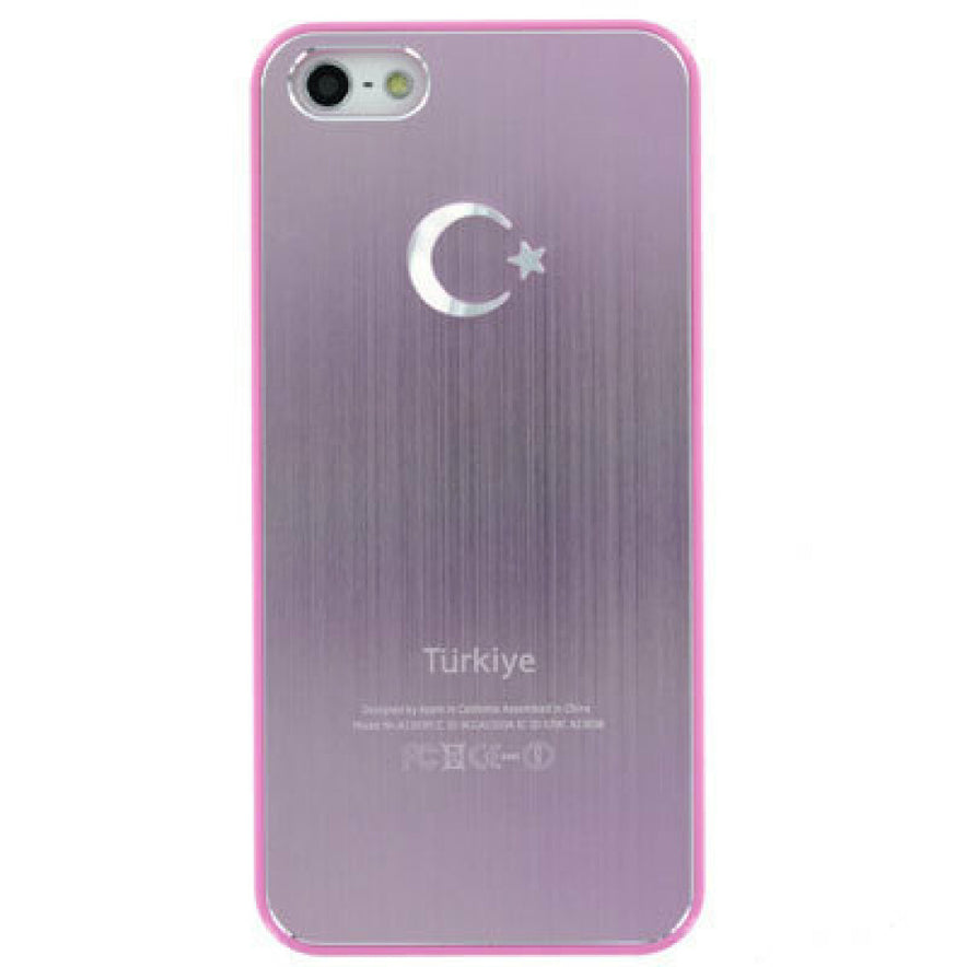 Hülle für iPhone 5, 5SE Rosa Handy Tasche Schutz Case Türkeilogo