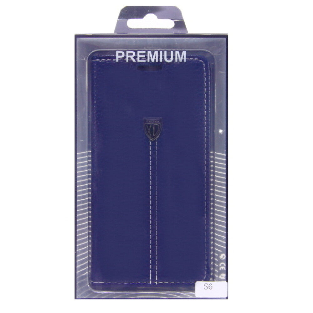 Book Case Handyhülle für Galaxy S6 Blau Schutz Tasche