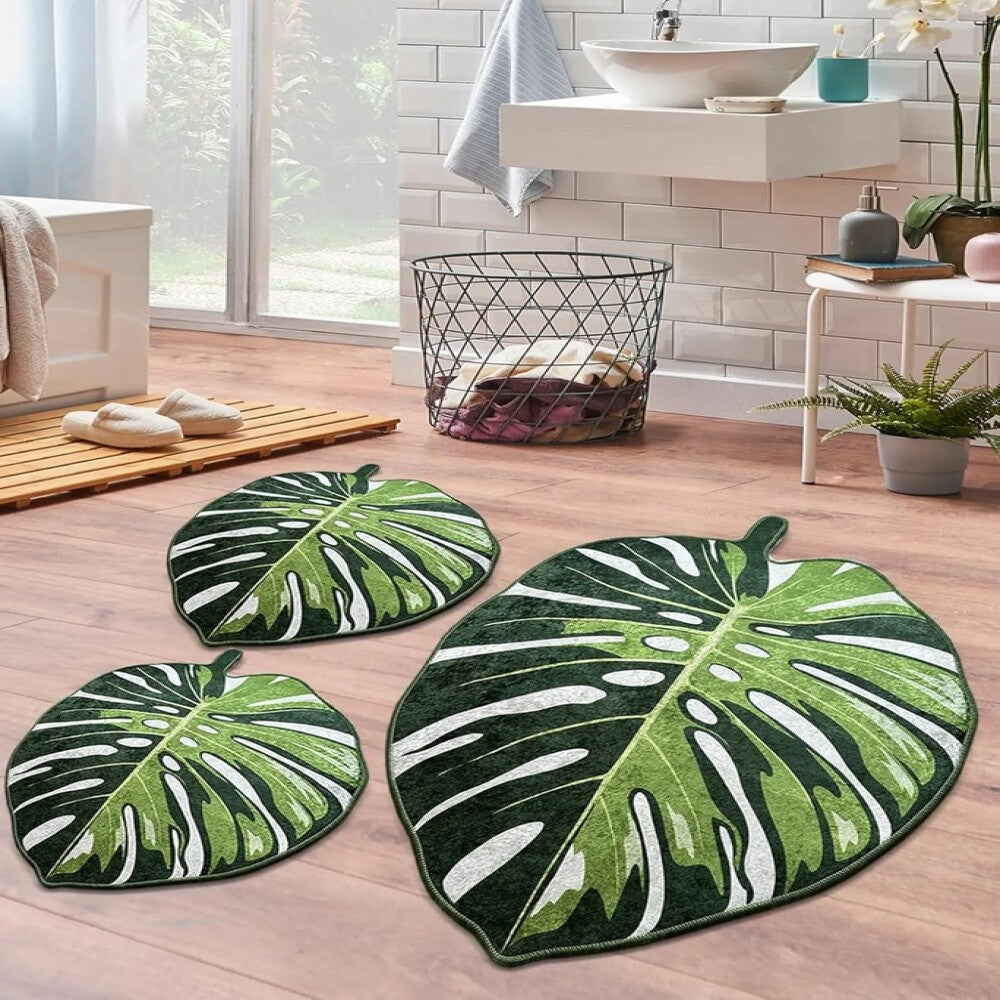 Miqna 3-tlg. rutschfeste Badteppich Set , waschbar | 60x100 | 50x60 | 50x60cm