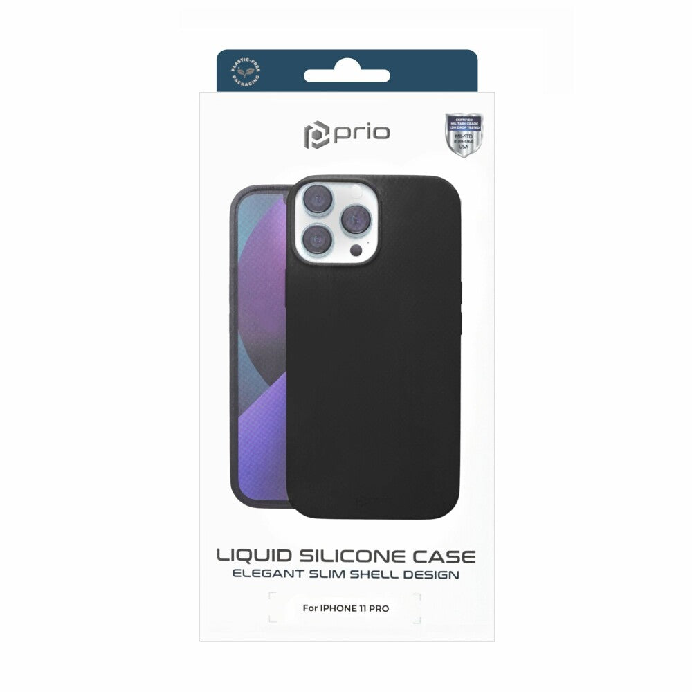 prio Silikonschutzhülle (Handytasche, Case, Cover Gehäuse) für iPhone 11 Pro schwarz