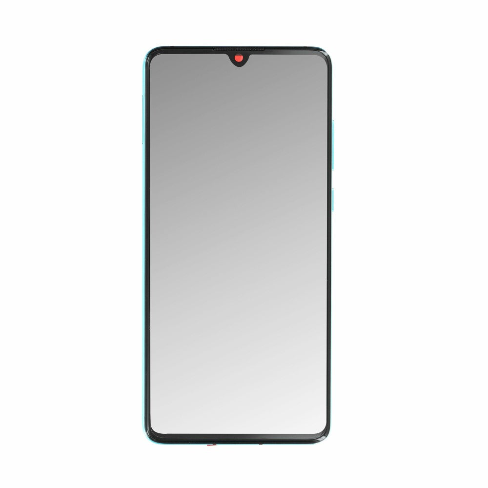 Original Display für Huawei P30 LCD + Rahmen + Akku aurora blau 02354HRH