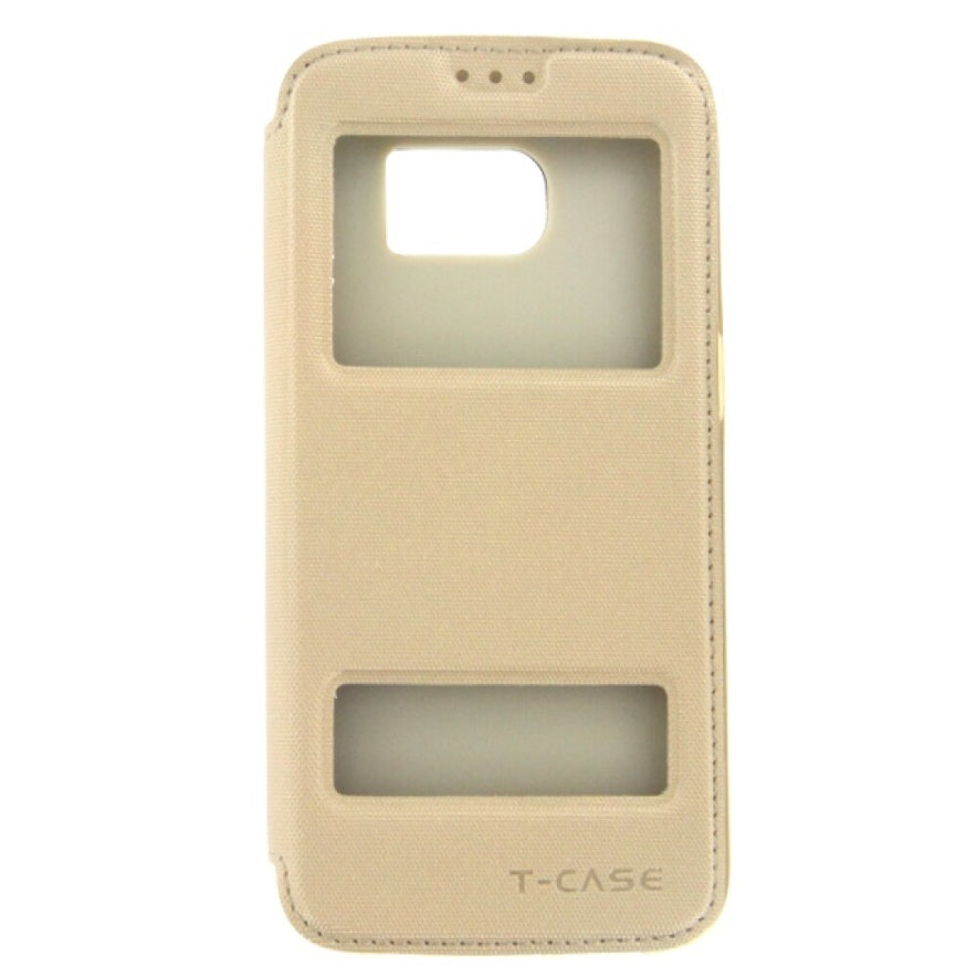 Original Magnet Flip Handyhülle für Samsung S7 Edge Gold