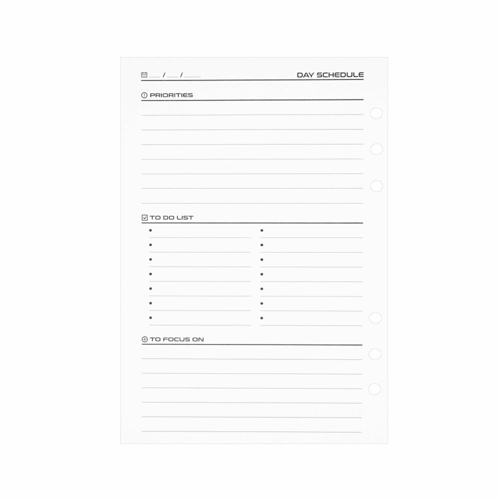 prio 5-in-1 Mehrzweck-Notizbuchkalender Ersatz-Papiereinleger