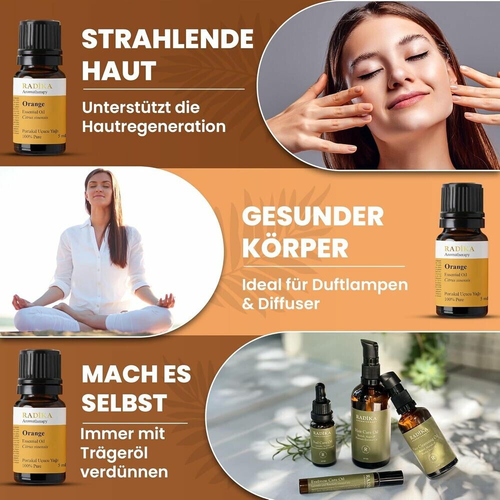 Orangenöl, ätherisches Öl, 100% Rein, BIO, natürlich, 10 ml